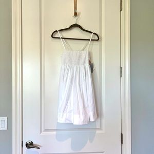 Open Edit Nordstrom White Mini Dress with Smocked Top Like New